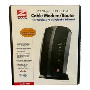Zoom Cable Modem Router N-DOCSIS 3.0 Model 5354 Wireless